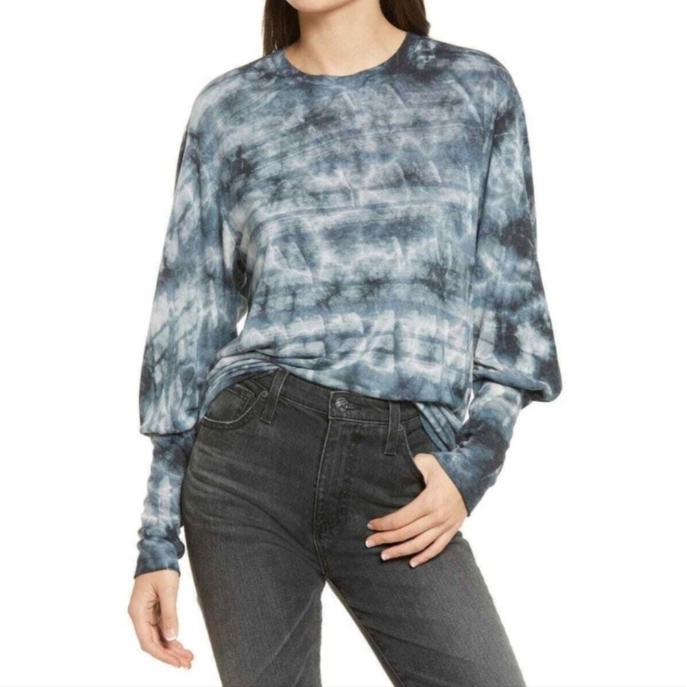 Nordstrom NWT Treasure & Bond Black/White Tie Dye Modal Top Size S